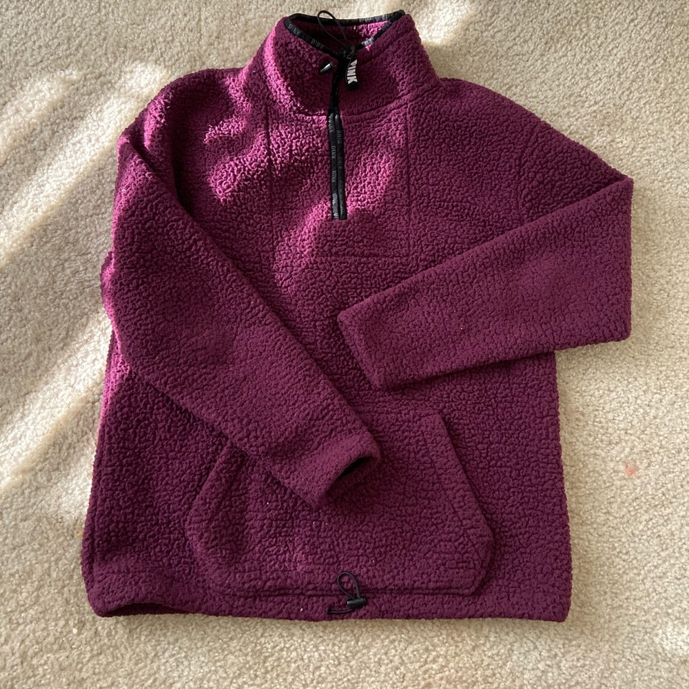 PINK Sherpa quarter zip